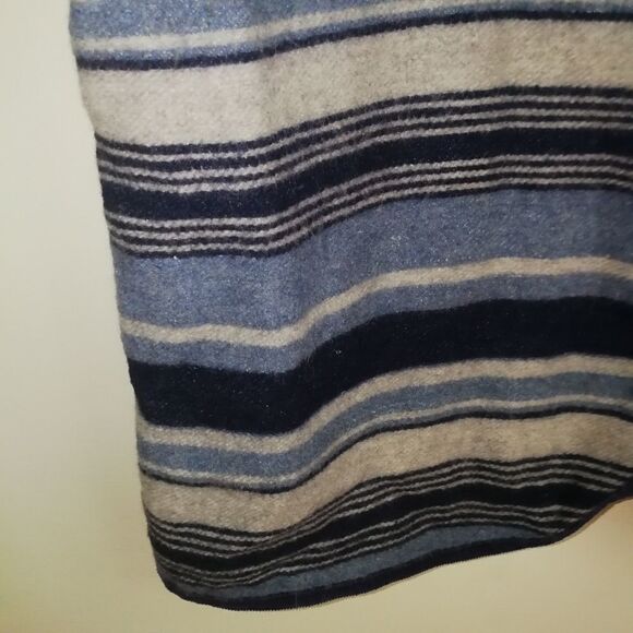 VINTAGE Blue & Grey Stripes Boiled Wool Western Sleeveless Vest Size Medium - Picture 6 of 11